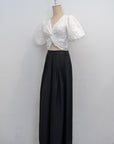 Palazzo Pleated Pants - Black
