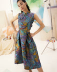 Solange Jacquard Convertible Cut-Out Cheongsam