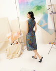 Solange Jacquard Convertible Cut-Out Cheongsam