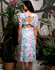 Twylla Double Twisted Flare Dress - Purple Orchids