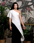 Luna Toga Pants Set - Ebony & Ivory