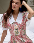 Primrose Sun Dress (Red Stripe/ Pink Kueh Kueh)