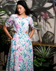 Twylla Double Twisted Flare Dress - Purple Orchids