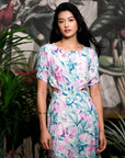 Twylla Double Twisted Flare Dress - Purple Orchids