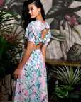 Twylla Double Twisted Flare Dress - Purple Orchids