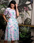 Twylla Double Twisted Flare Dress - Purple Orchids