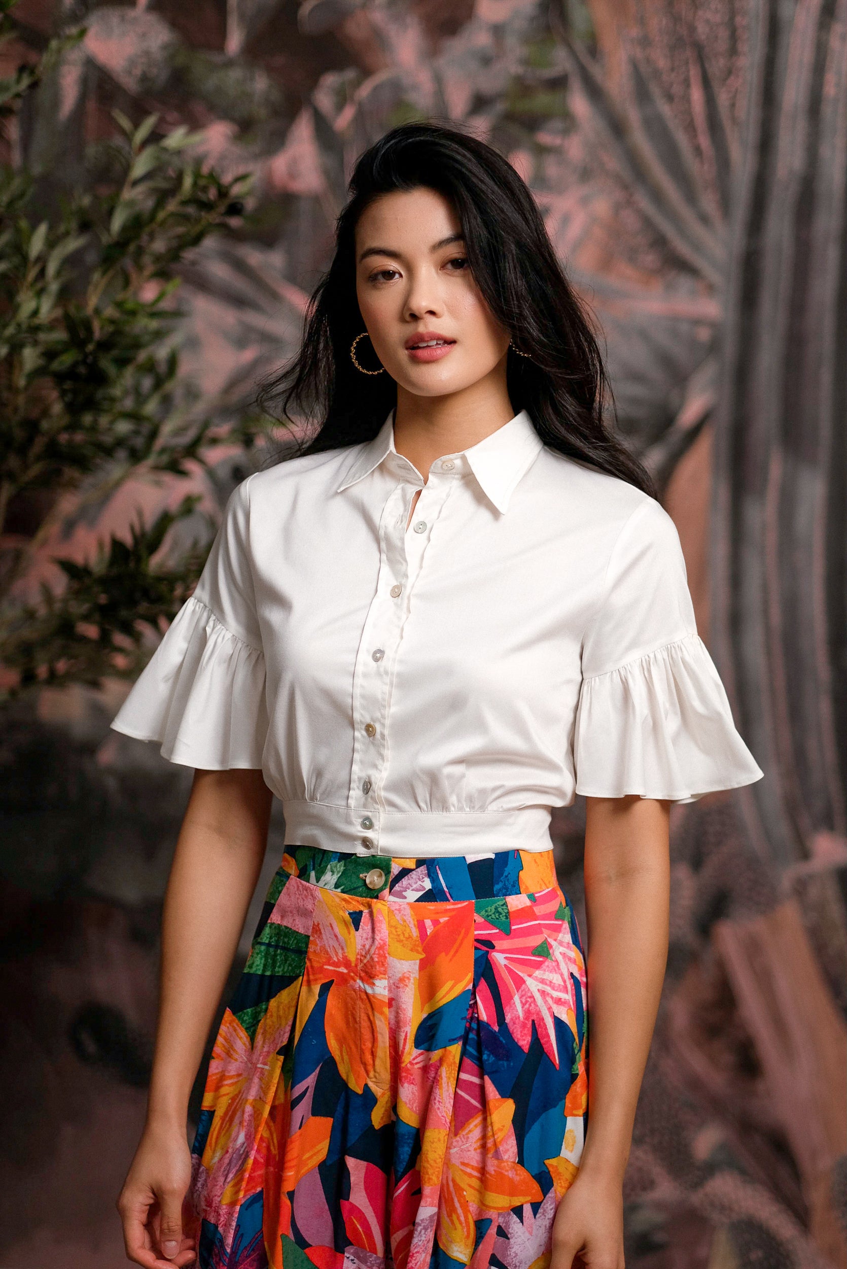 Rie Flutter Crop Top