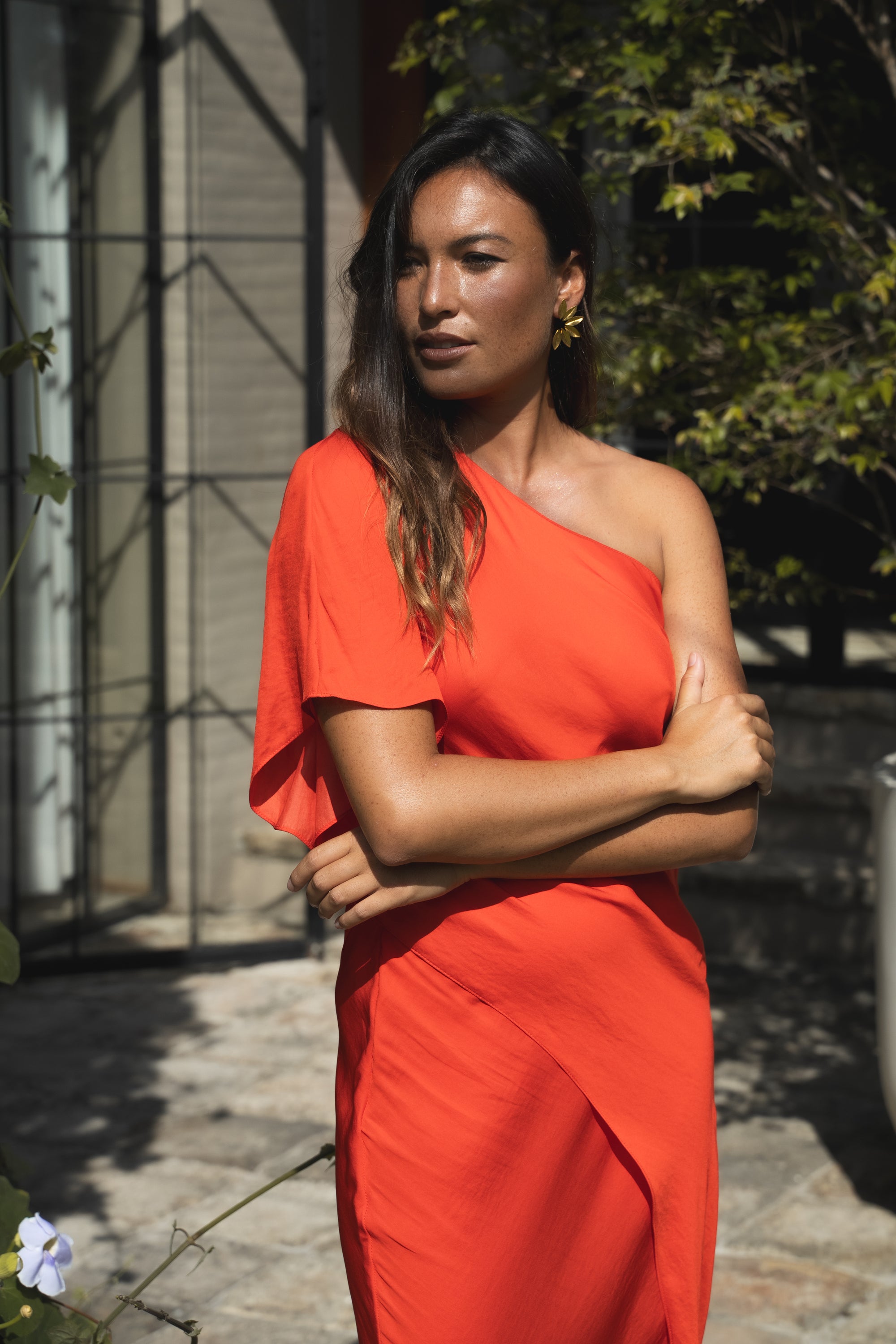 Luna Toga Skirt Set - Tangerine