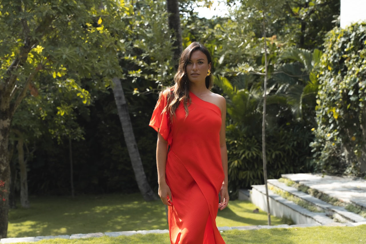Luna Toga Skirt Set - Tangerine
