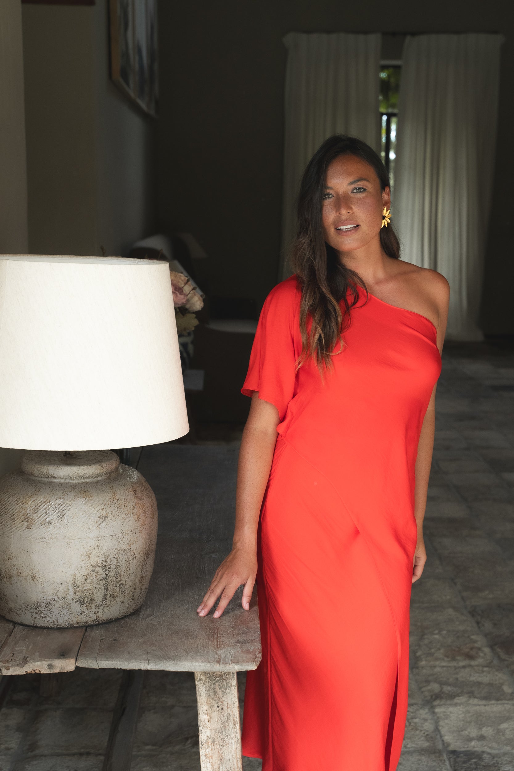 Luna Toga Skirt Set - Tangerine