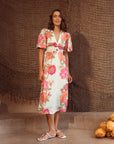 In-a-Knot Midi Dress - Begonia Bloom