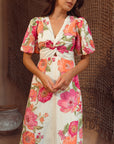 In-a-Knot Midi Dress - Begonia Bloom