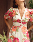 In-a-Knot Midi Dress - Begonia Bloom