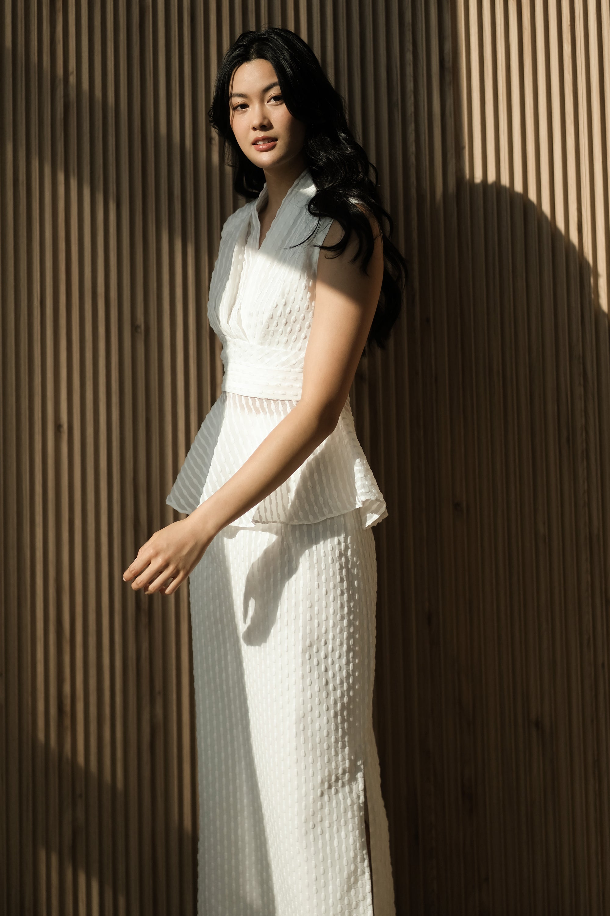 Viola Textured Maxi Skirt Set - Lime
