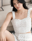 Wes Bustier Top - Ivory Geo Lace