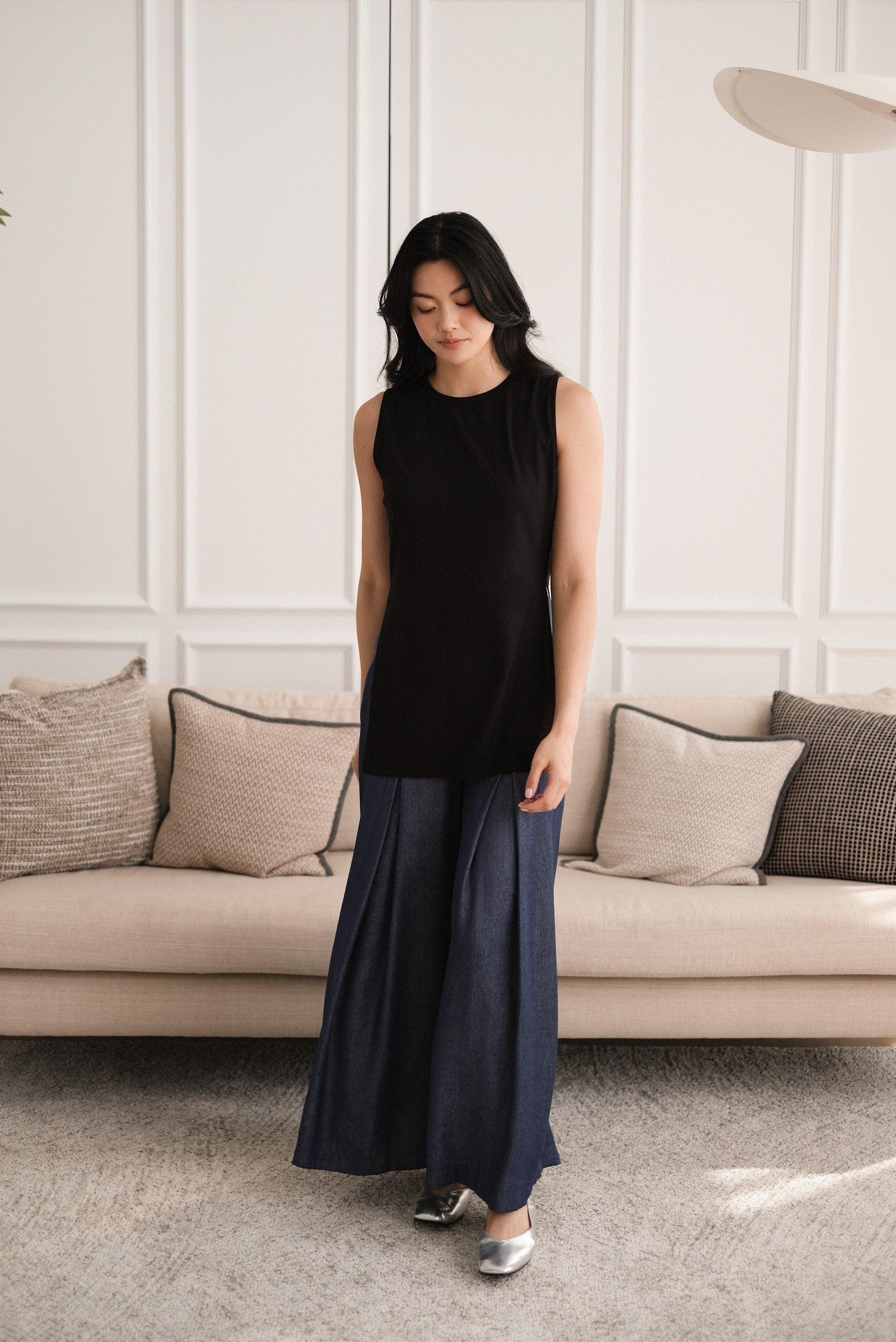 Sloane Panelled Tee - White