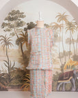 Roxette Tweed Skirt Set - Tangerine/ Turquoise (TMP Studio Limited Edition)