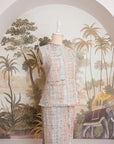 Roxette Tweed Skirt Set - Tangerine/ Turquoise (TMP Studio Limited Edition)