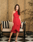 Clyo Halter Knot Dress - Red /Rose Pink (Pre-order)