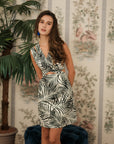 Loretta Mini Dress - Black Palms
