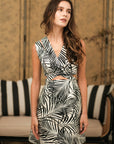Loretta Mini Dress - Black Palms