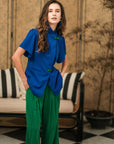 Samfu Jacket Top - Cobalt / Black