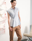 Kimmie Laced Up Cupro Pants - Black / Khaki
