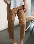 Kimmie Laced Up Cupro Pants - Black / Khaki