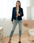 Nola Tailored Blazer - Blush Pink / White / Navy