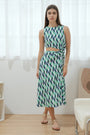 Marina Cut-Out Dress - Geometric Print