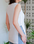 Sloane Panelled Tee - White