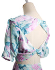 Twylla Double Twisted Flare Dress - Purple Orchids