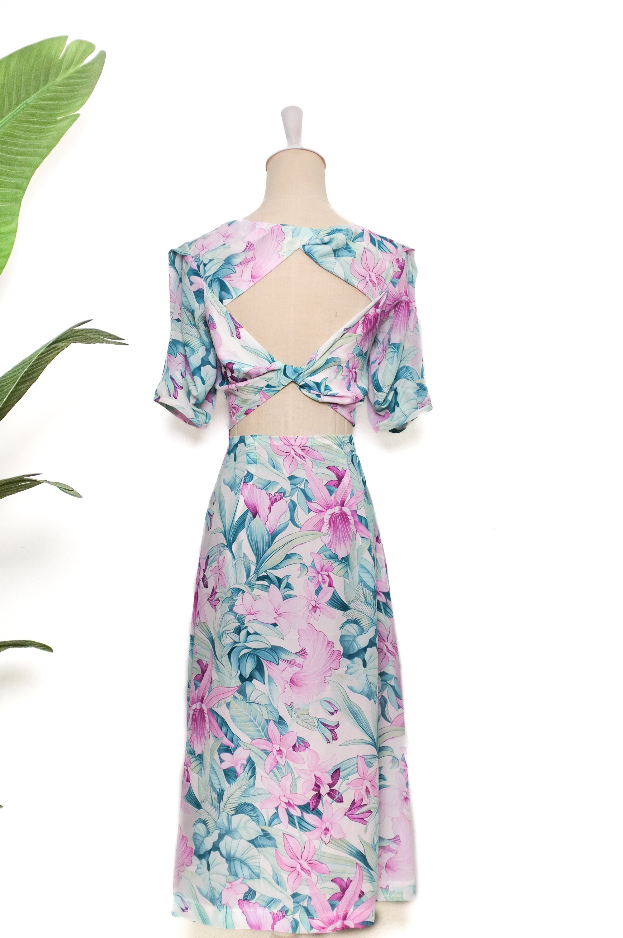 Twylla Double Twisted Flare Dress - Purple Orchids