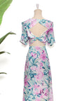 Twylla Double Twisted Flare Dress - Purple Orchids