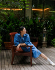 Forget-Me-Not Embroidered Shirt Dress