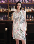 Zahara Skirt Set - Pink Leaves / Black