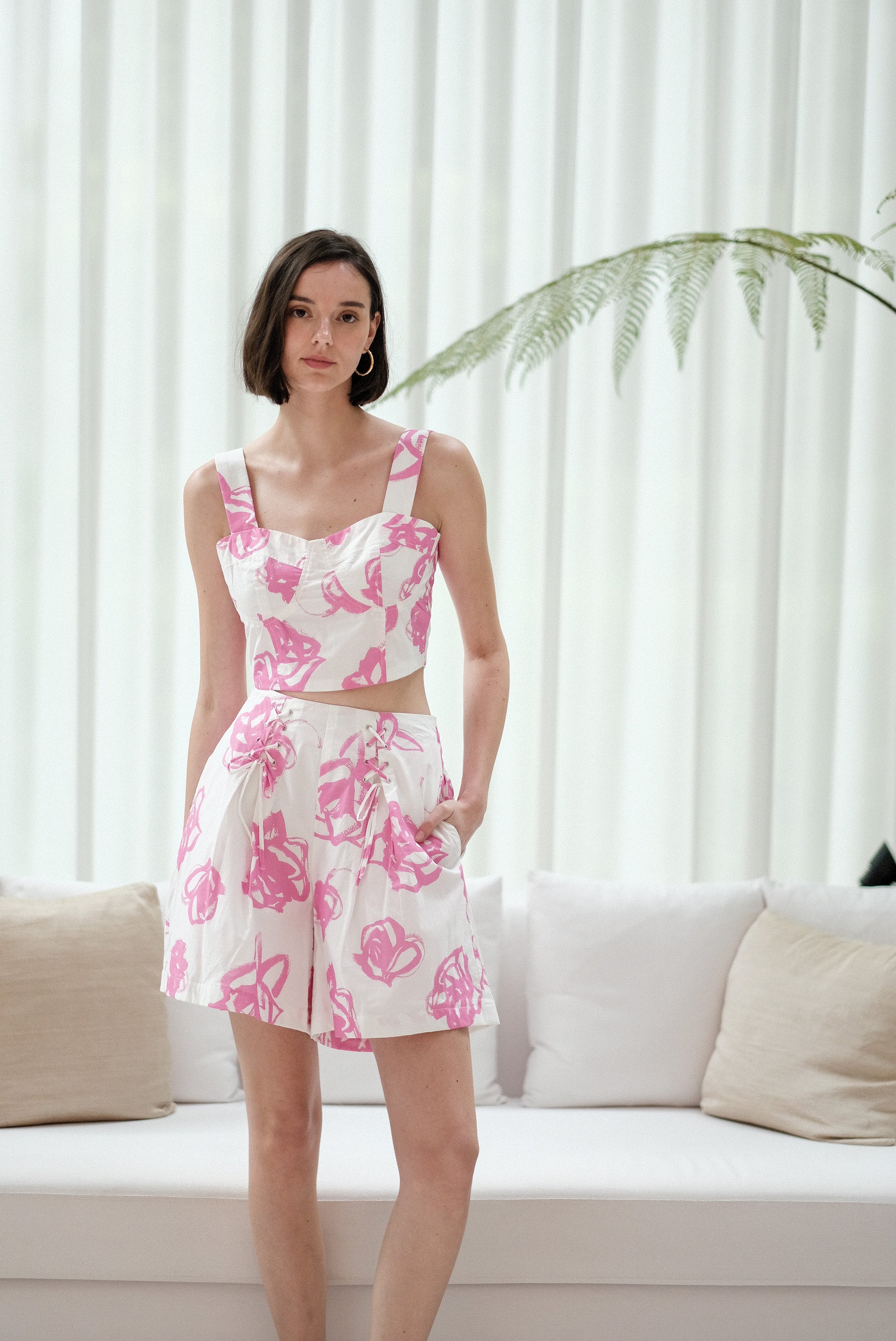 Abbey Shorts Set - Pink Floral