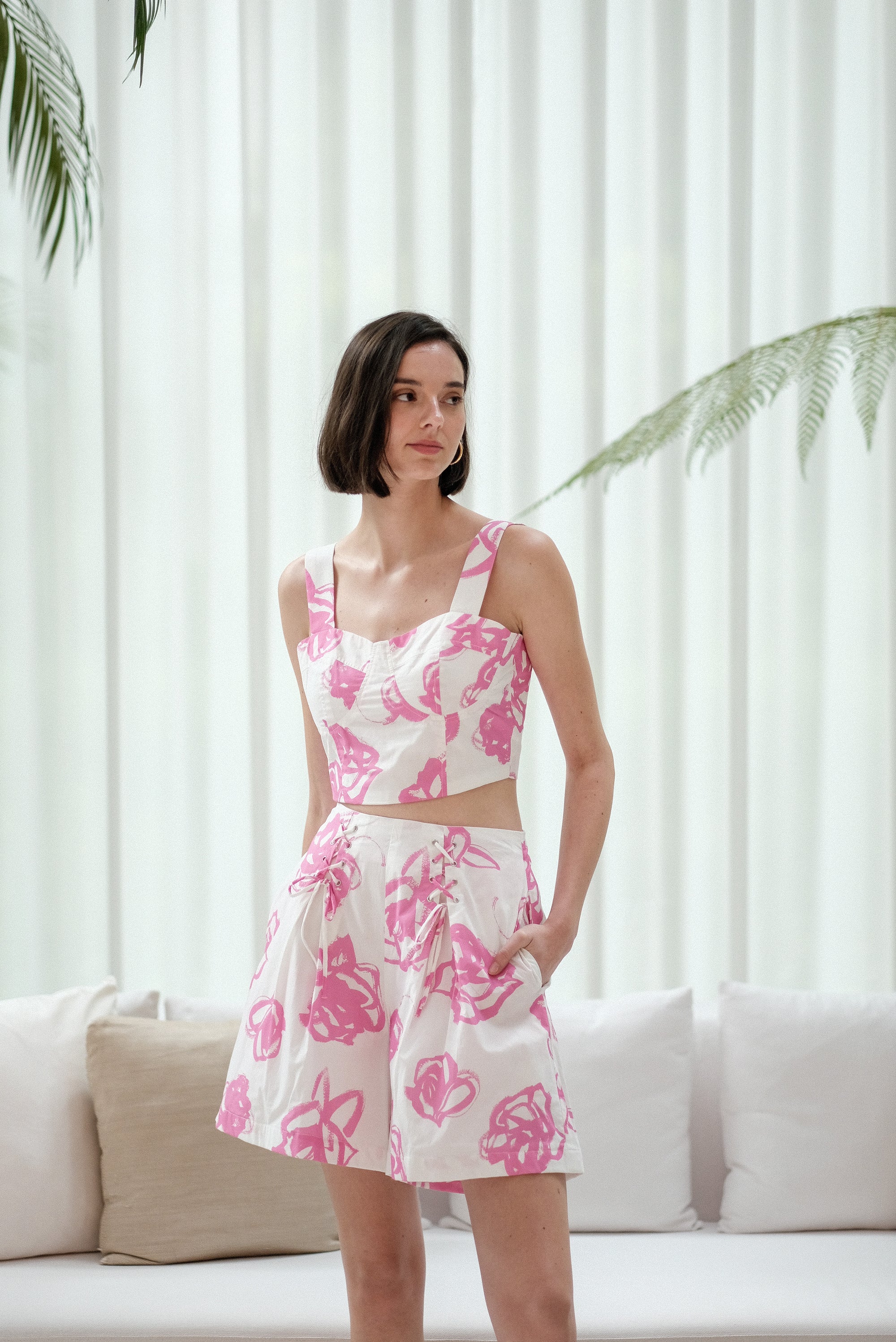 Abbey Shorts Set - Pink Floral