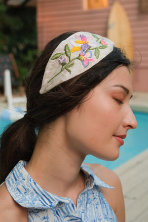 Embellished Floral Jacquard Headband