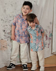 Lil' Man Lyon Shirt - Blue Floral
