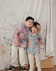 Lil' Man Lyon Shirt - Blue Floral