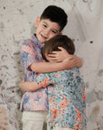 Lil' Man Lyon Shirt - Blue Floral