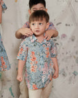 Lil' Man Lyon Shirt - Blue Floral