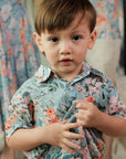 Lil' Man Lyon Shirt - Blue Floral