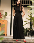 Ava Maxi Jumpsuit - Black / Royal Purple ( Pre-order )