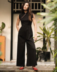 Ava Maxi Jumpsuit - Black / Royal Purple ( Pre-order )