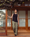 Mizu Beaded Silk Tank - Black / White