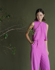 Jess Jumpsuit - Pink Lilac / Cream & Black / Cobalt