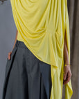 Yohaku Drape Top - White / Yellow