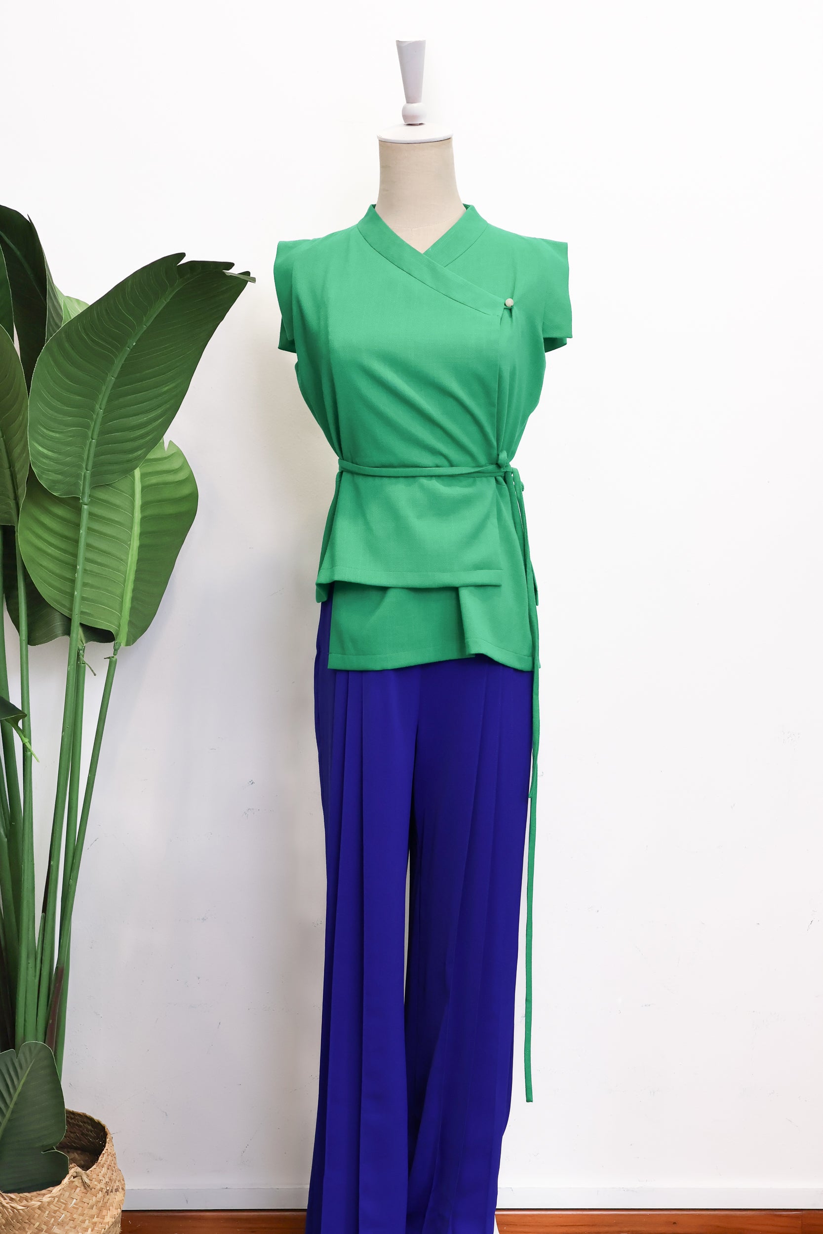 Penelope Pleated Pants - Cobalt